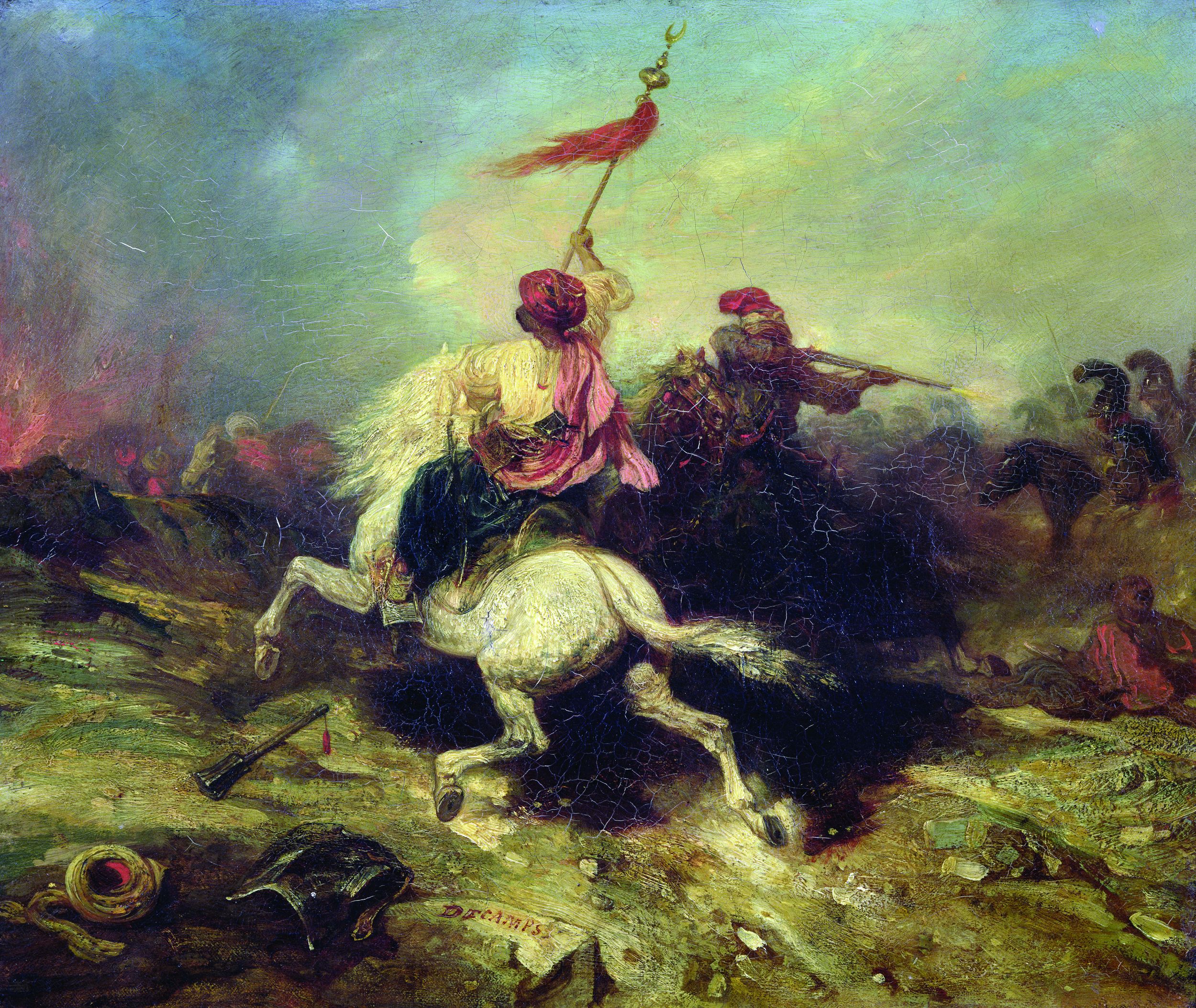 A Turkish standard-bearer rides into battle. It was a sight all too familiar to Russian general Mikhail Kutusov, who lost an eye to a Turkish rifleman.