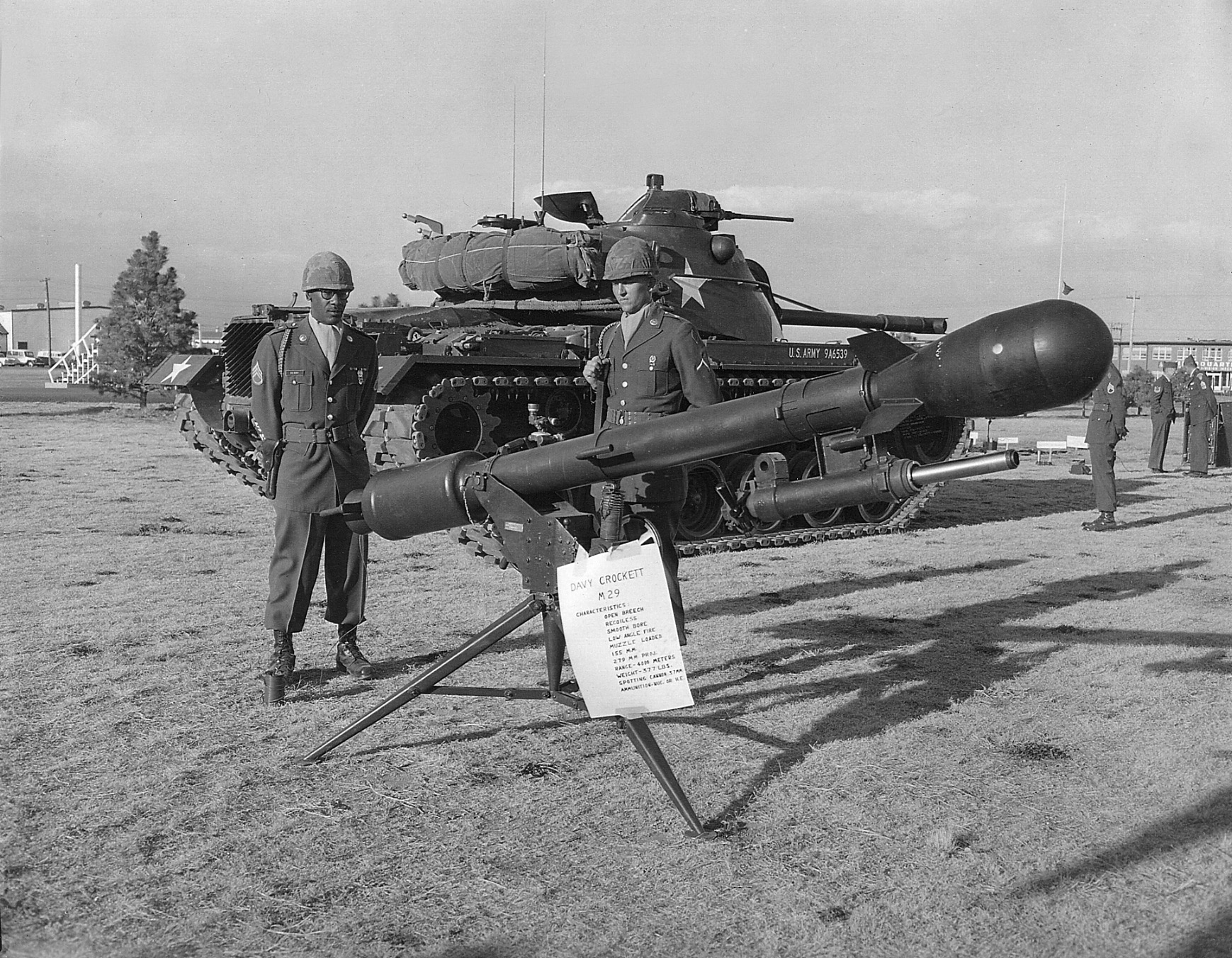 An M-29 Davy Crockett mobile missile launcher on display. The M-29 was capable of delivering either conventional or nuclear warheads.