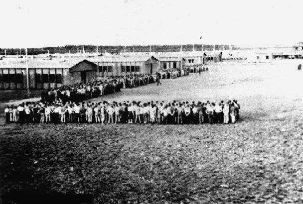 This rare photograph depicts roll call in Lager A, Stalag Luft IV, where Stupak was taken by the Germans. Barracks 7 and 8 are located to the left.