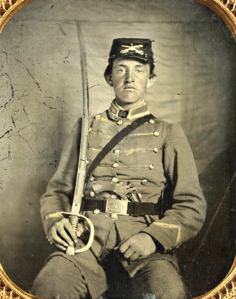 Private David M. Thatcher, Company B, 1st Virginia Cavalry.