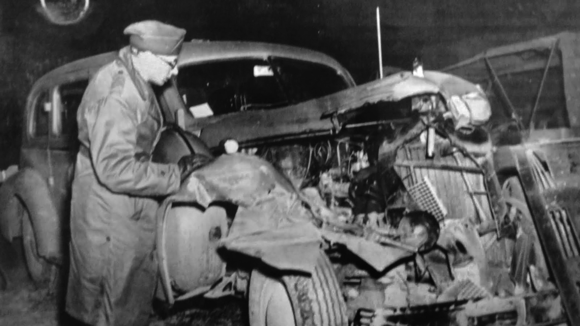 General George S. Patton’s vehicle was hit by an Army truck on December 9, 1945. Investigators considered the accident trivial, but Patton later died from his injuries, fueling conspiracy theories.