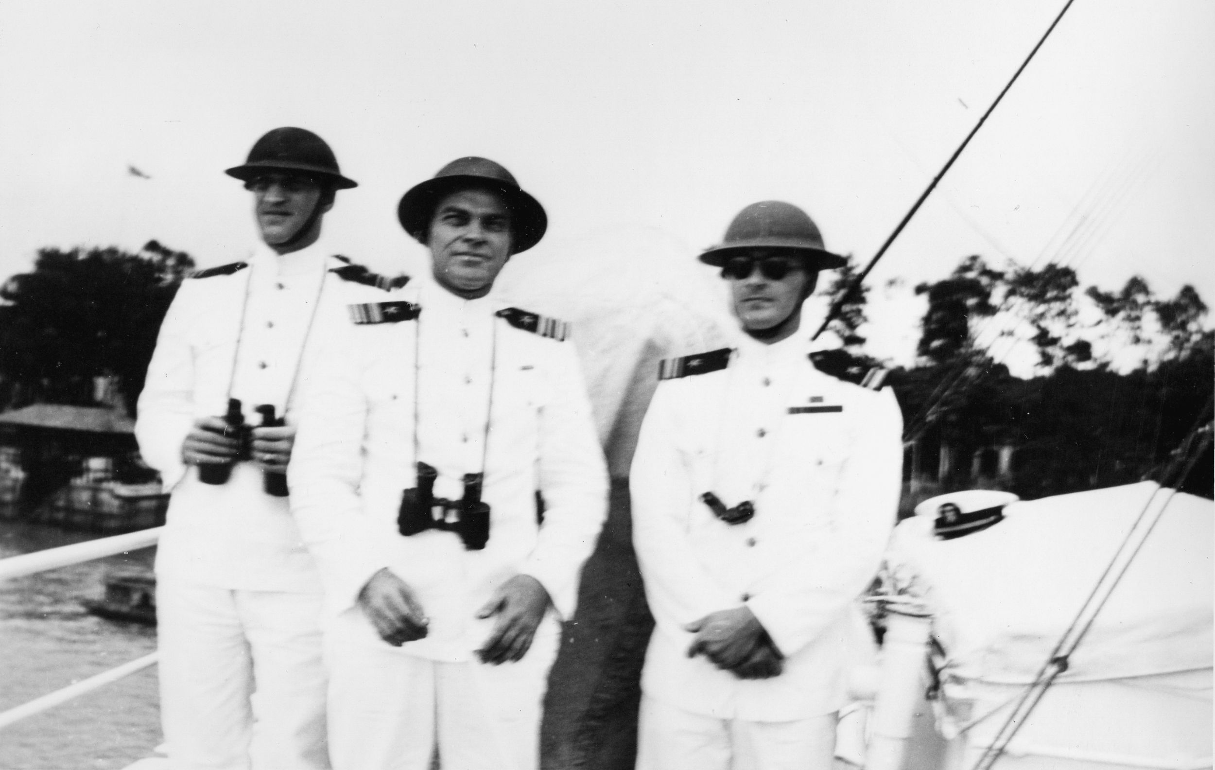 Lieutenant Kemp Tolley (right) was ordered from his post aboard the gunboat Oahu to the Philippines to take command of the Lanikai.