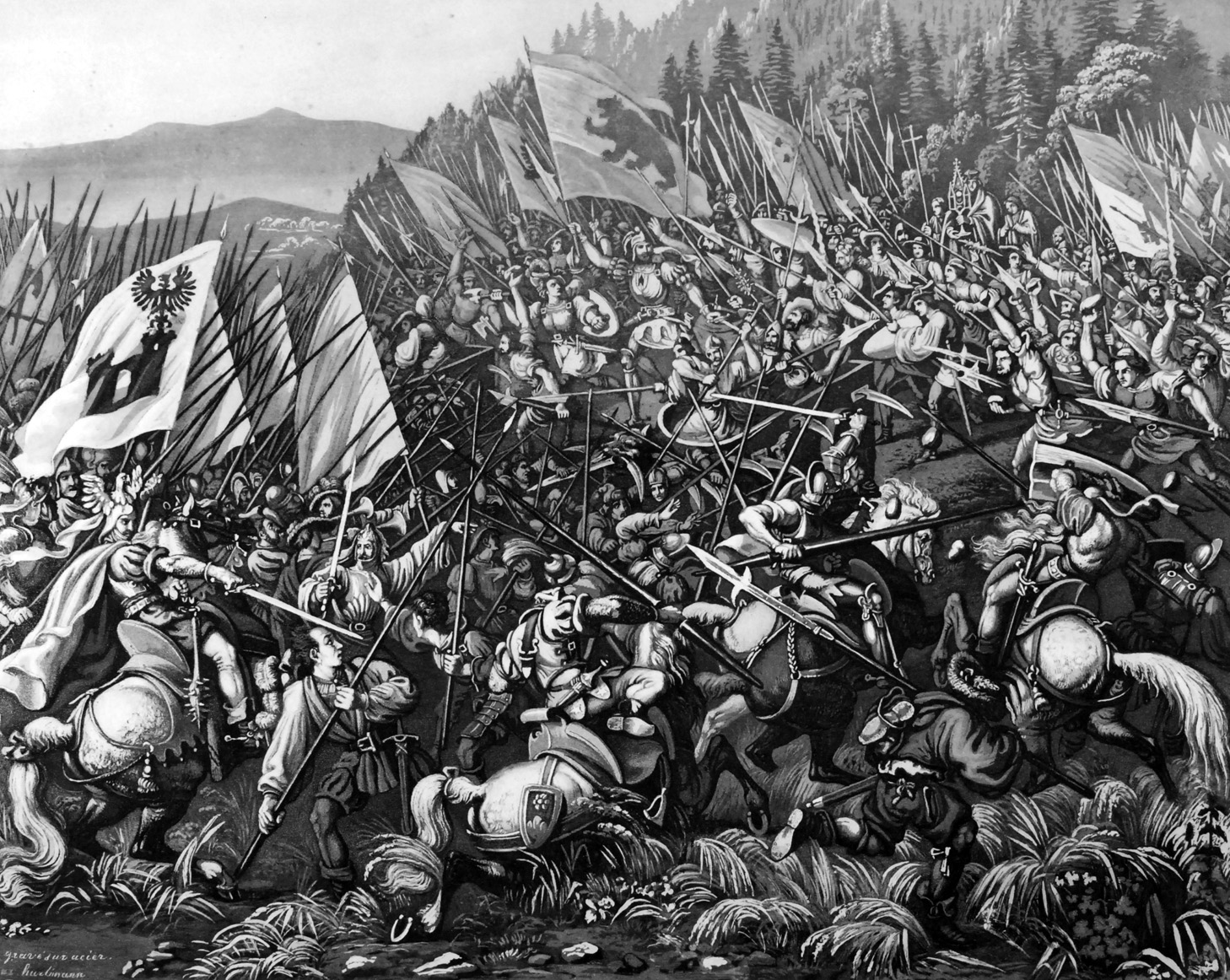 At the Battle of Laupen, the Swiss seized the high ground, which enabled them to launch a devastating downhill charge.