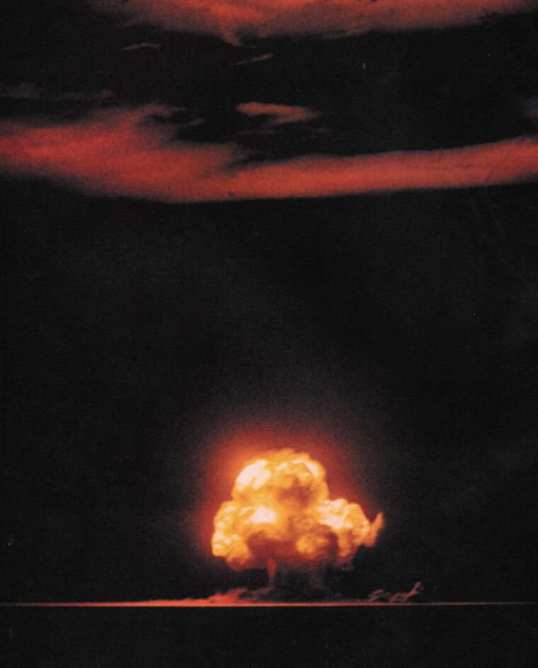 The first atomic bomb is detonated on July 16, 1945 in New Mexico.