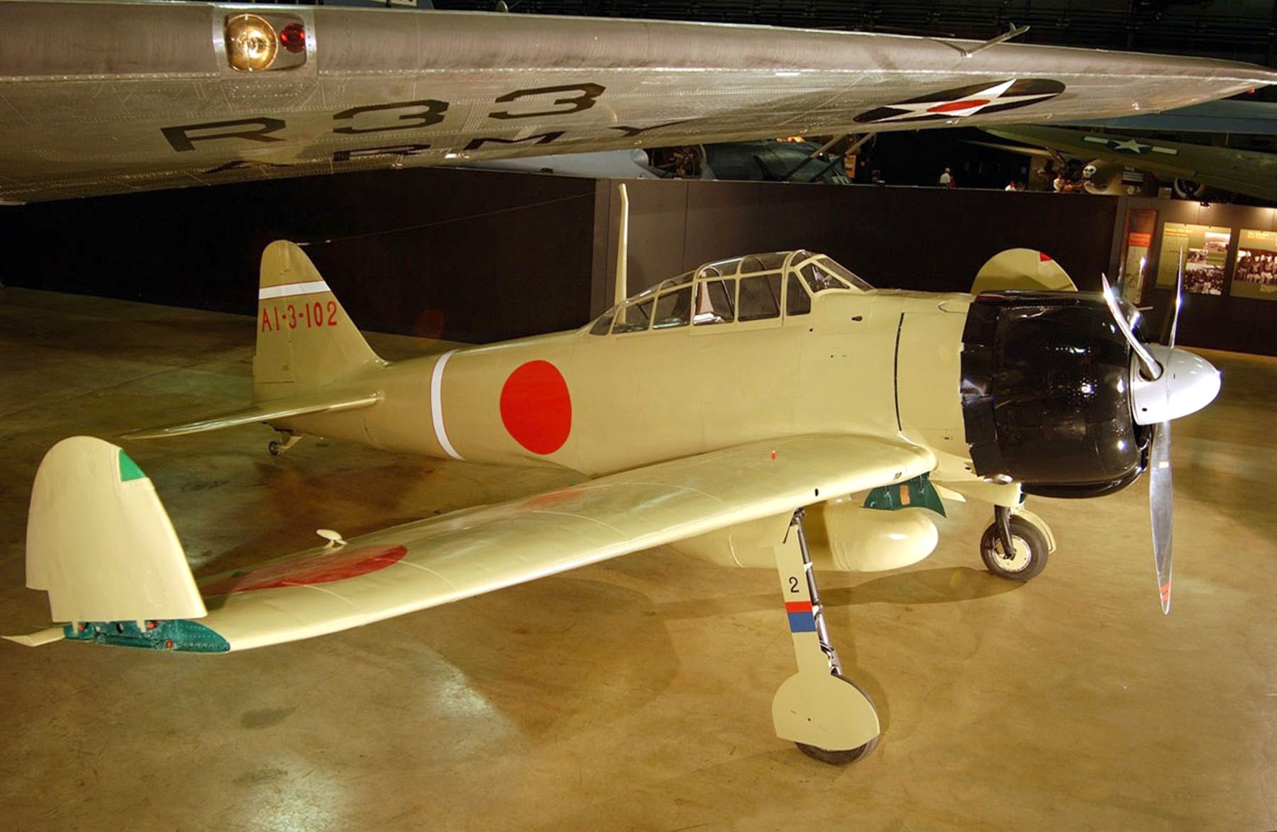 A Mitsubishi A62M Zero is a popular exhibit in the Air Power Gallery.