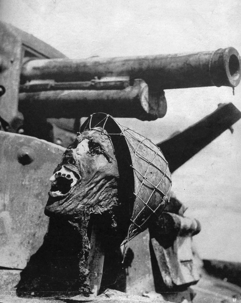 Morse’s shocking photo of a burned, severed Japanese head propped up on a Japanese tank at Guadalcanal was one of the most horrific images published during the war.