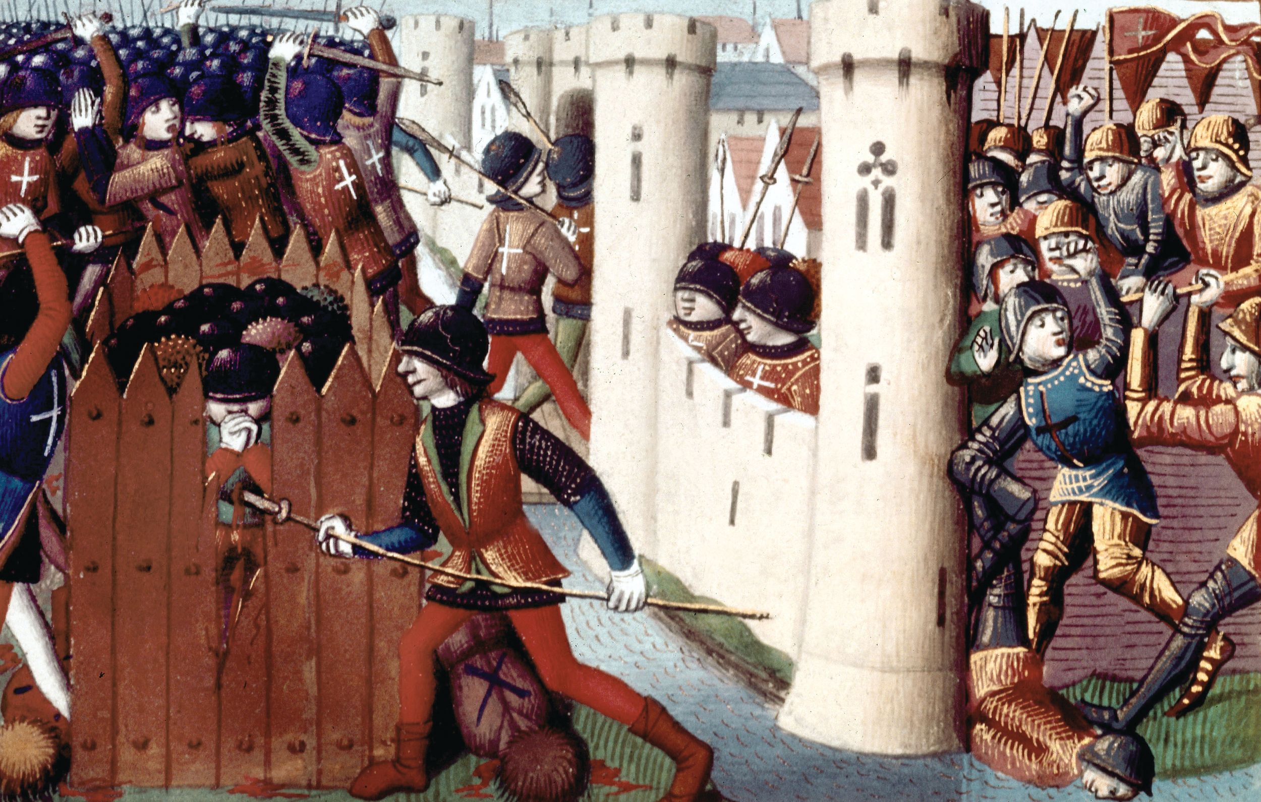 French troops relieve the 210-day-long siege of Orleans in 1429. Joan was wounded by an arrow while assaulting the Tourelles gate.