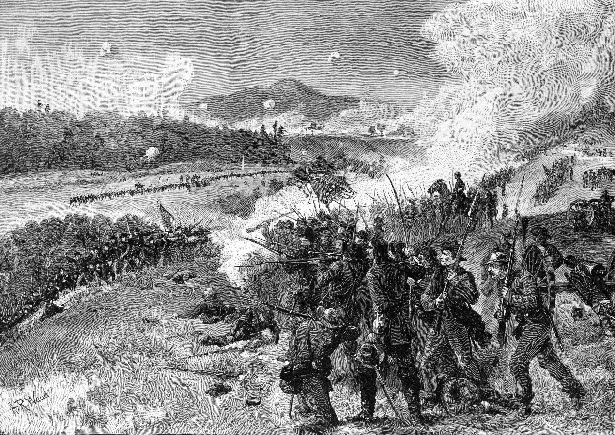 Confederates hold the high ground at Pickett’s Mill, forcing Union troops to climb literally toward their muzzles. Rebel artillery supports the merciless fire. It was over in minutes.