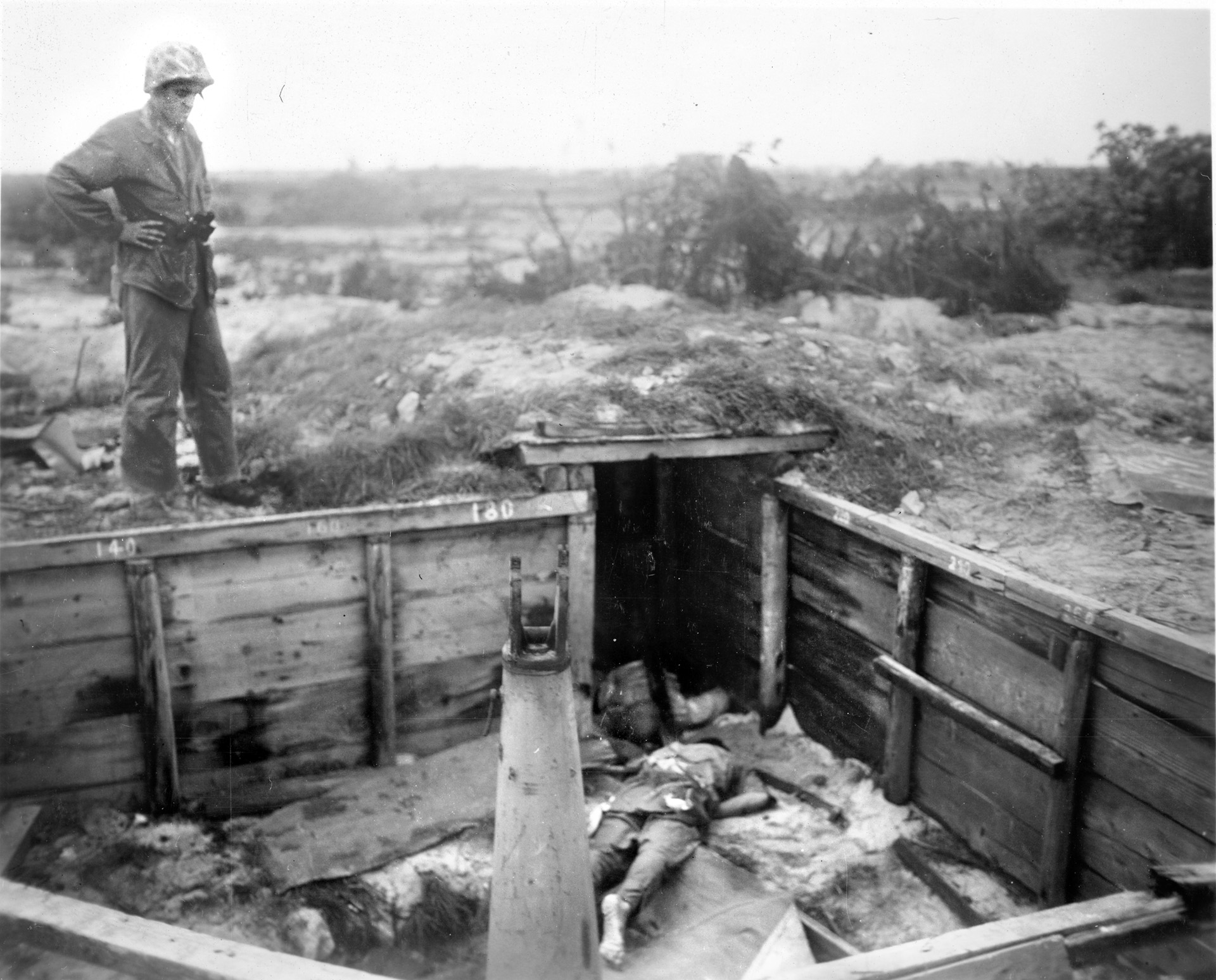 For some Japanese soldiers defending Roi-Namur, surrender was such a dishonor that suicide was preferable. This Japanese soldier killed himself as American Marines closed in on his position atop one of the few hills on the islands.