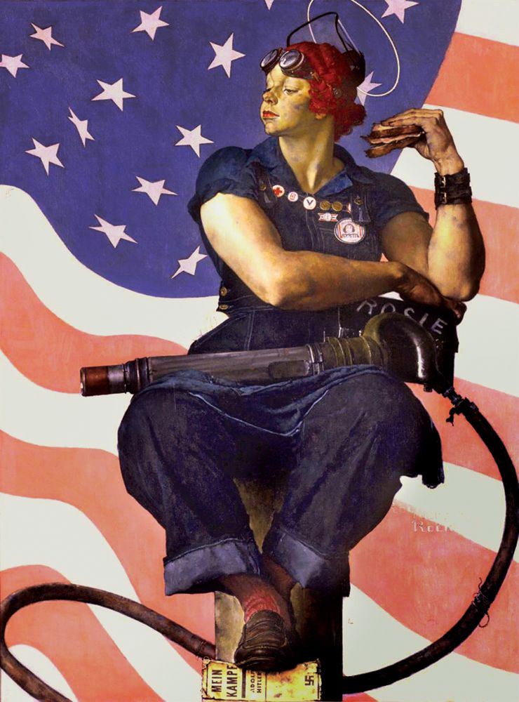 Norman Rockwell’s painting of Rosie the Riveter appeared on the May 29, 1943, issue of the Saturday Evening Post. 