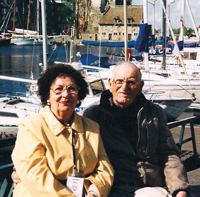 Audrey and Charles Lemick, photographed in Normandy in May 2004, during a 50th anniversary D-Day trip to France. 
