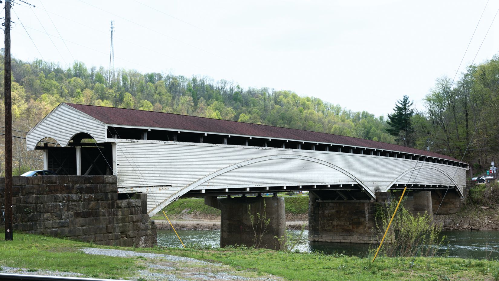 The covered bridge at Philippi looks much like it did when the Yankees stormed across it in the summer of 1861.