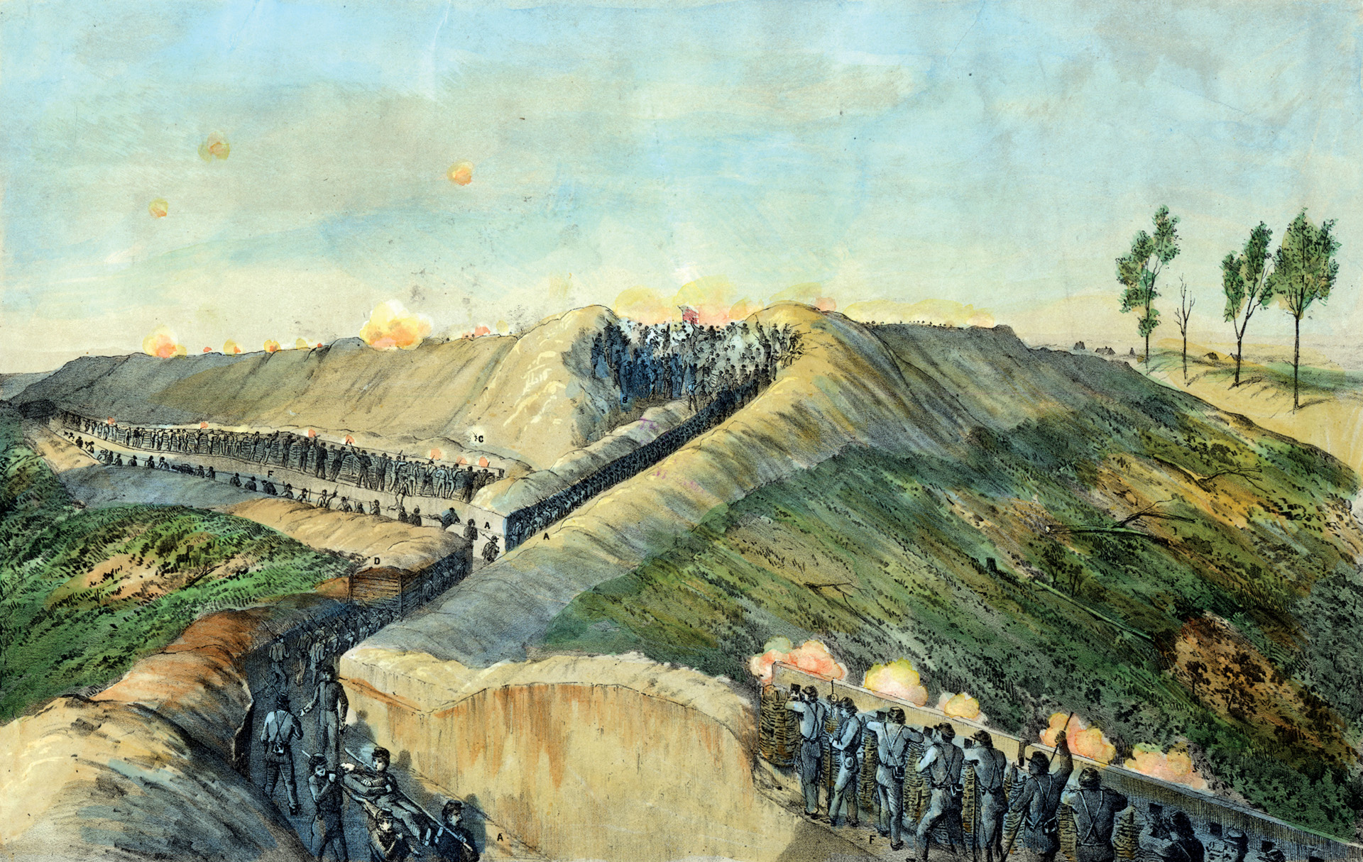 On June 25, 1863, the Union Army detonated 2,200 pounds of black powder in a mine beneath the 3rd Louisiana Redan. An immediate assault afterward by Maj. Gen. James B. McPherson’s XVII Corps failed because the Yankees could not advance out of the crater.