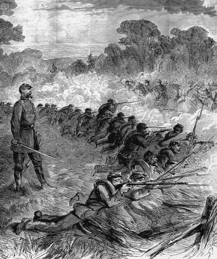 Union infantry repulses Confederate thrusts at the Battle of Spring Hill. The Confederate generals made multiple mistakes at the battle, thus missing a chance to destroy part of Maj. Gen. John Schofield’s army.