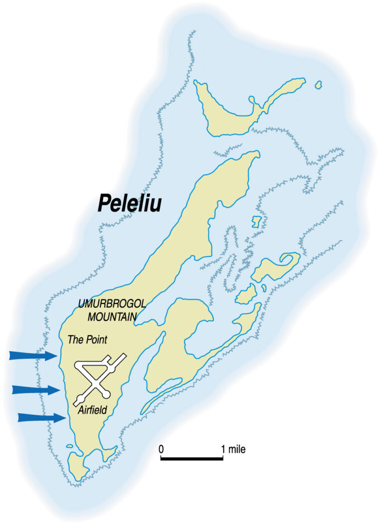 Peleliu’s most valuable asset was its airfield. Located at the southern tip of the island, the airfield could accommodate large aircraft that would be vital in future U.S. attacks on Japanese territories.