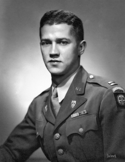 Lt. Col. Donald Faith photographed while serving as an officer in the 82nd Airborne during World War II.
