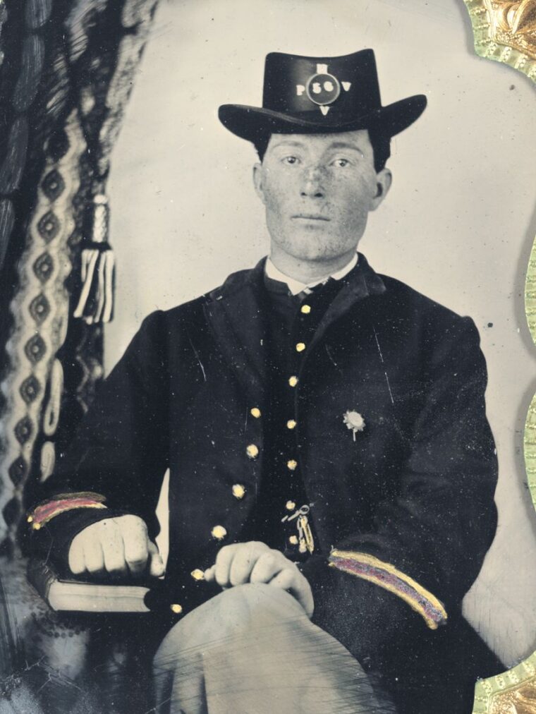 Corporal John I. Guigher of Company I, 56th Pennsylvania, helped support the Black Hat Brigade.