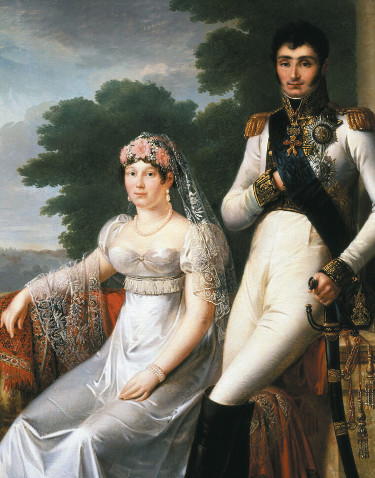 Jerome Bonaparte and his second wife Catherine of Wurttemburg, Queen of Westphalia.