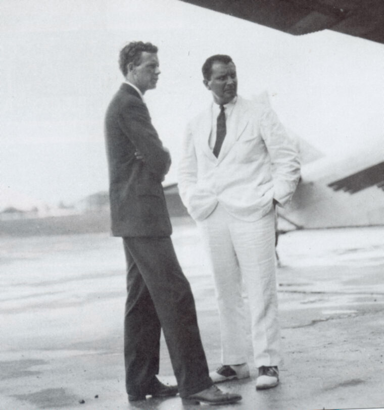 Charles Lindbergh (left) with Pan Am founder Juan Trippe.