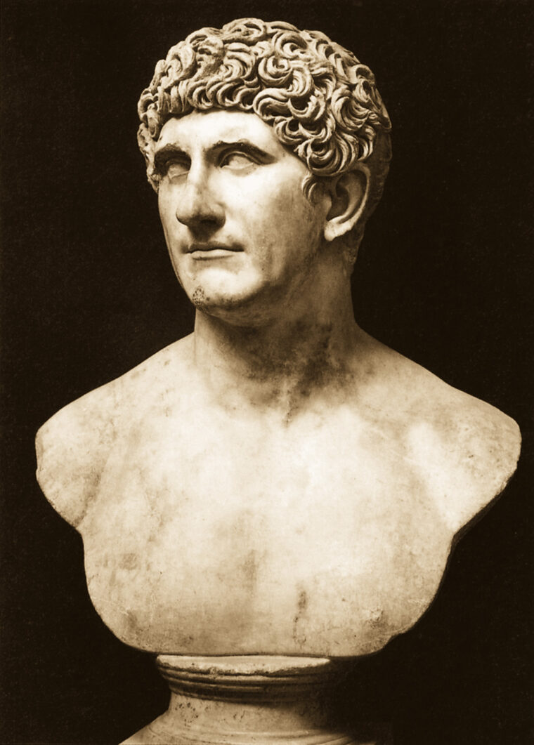 Marcus Antonius (Mark Antony) was Caesar’s right hand man before the emperor’s assassination on the Ides of March. 