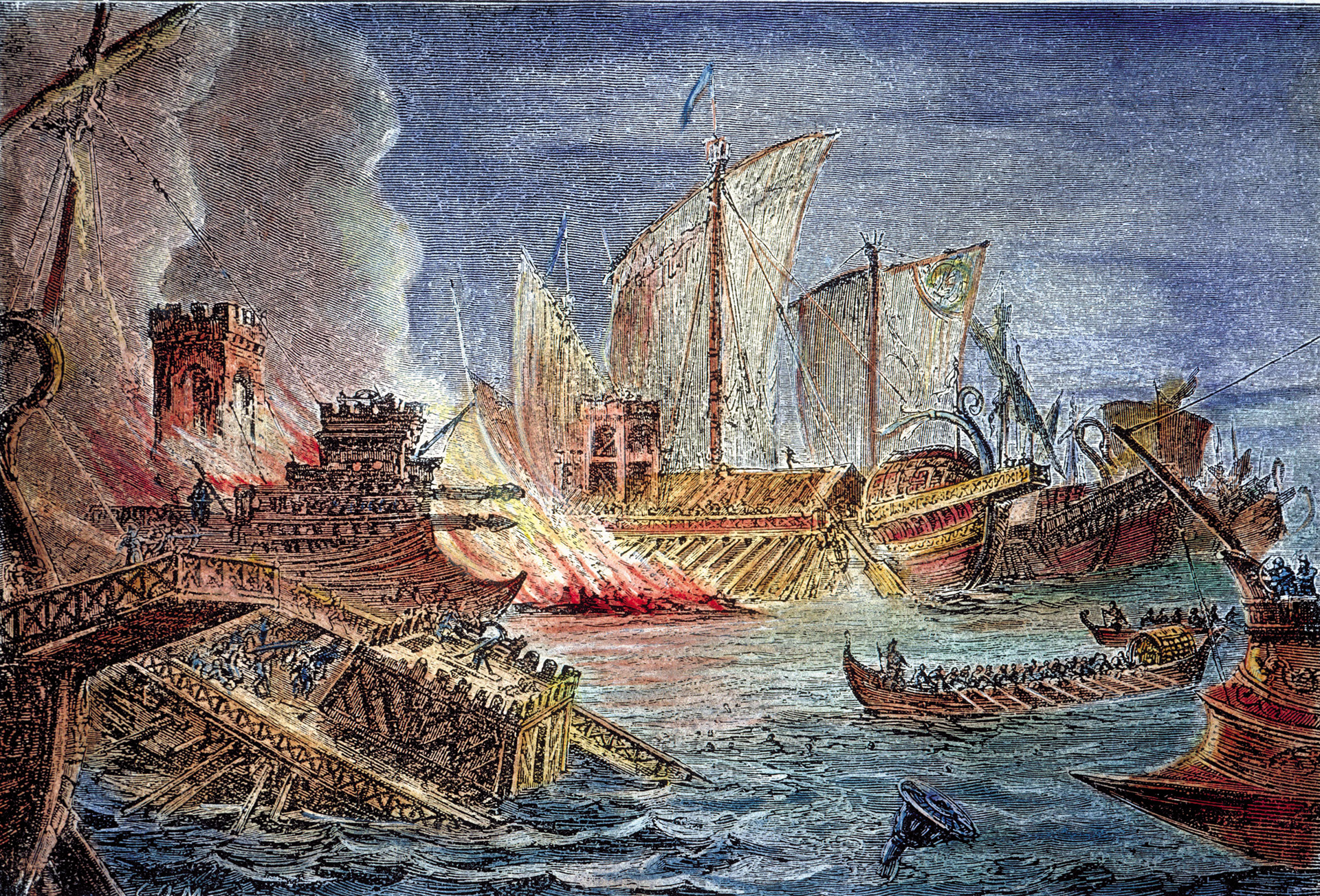 Although Mark Antony and Cleopatra were able to escape at Actium, many of their men were not so lucky. Octavian’s men brutalized Antony’s remaining forces and set fire to their ships. Nearly a year later, both Mark Antony and Cleopatra would commit suicide as Octavian took the eastern capital of Alexandria.