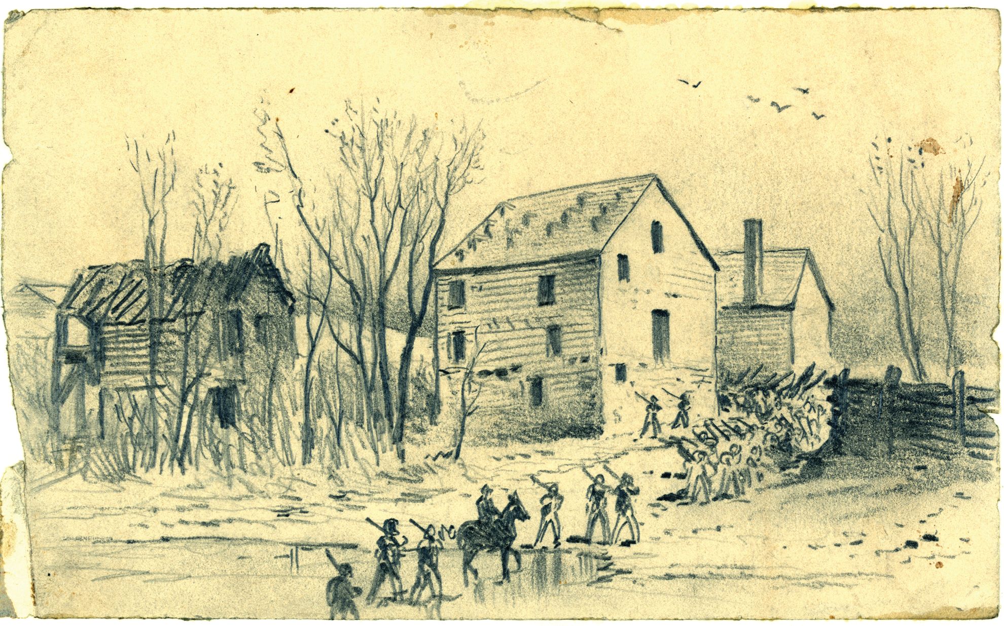 Union infantry wade through Broad Run during the runup to the battle. Lt. Gen. A.P. Hill’s failure to reconnoiter the situation cost the Confederates dearly.