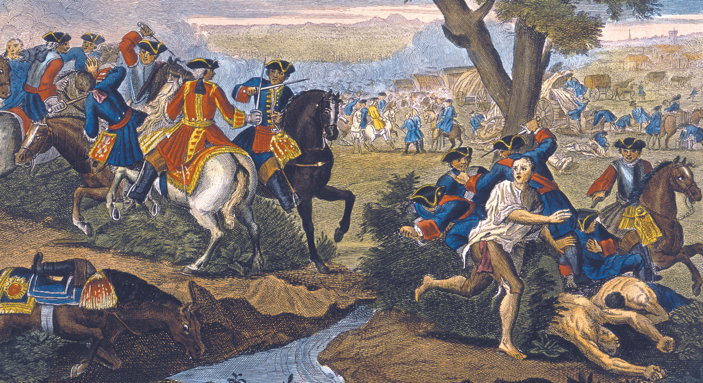 At Ramillies, Belgium, French and British cavalry engage one another in 1706. Once again, Marlborough would win the day.