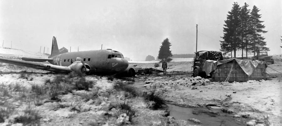 C-47 crashed outside Bastogne during the Battle of the Bulge