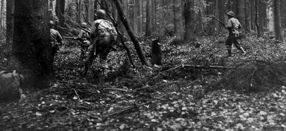 The U.S. 22nd Infantry Regiment and many other units suffered heavily in the grim, bloody Battle of Hürtgen Forest during World War II.