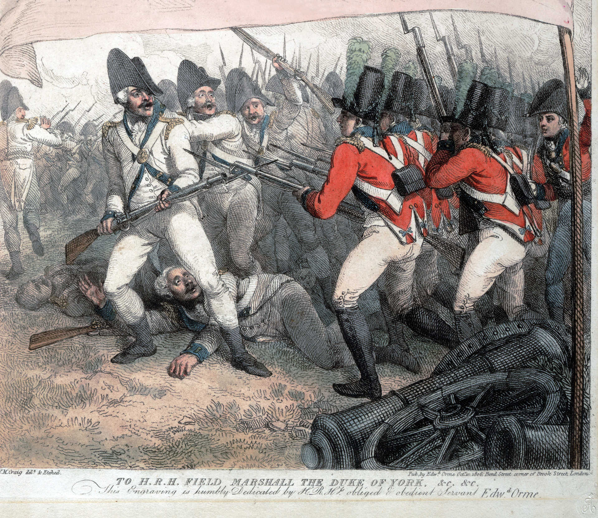  Red-coated British infantry troops force back French infantry at Maida. Major victories on land had become a rare commodity for the British people, and they relished Stuart's triumph at Maida.