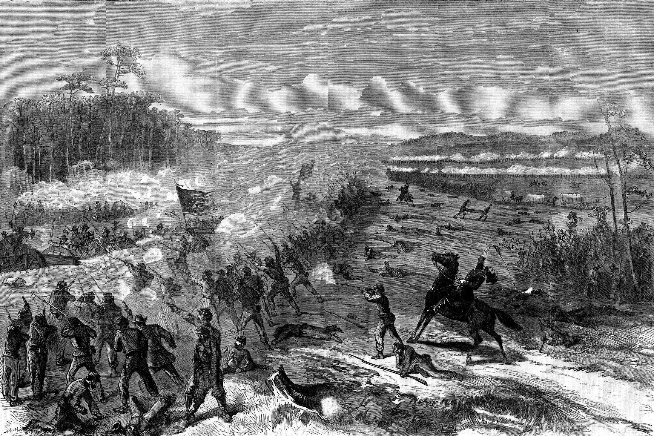 Union Colonel Sylvester G. Hill’s brigade captured Redoubt No. 3, but Hill lost his life in the desperate contest for the redoubt.