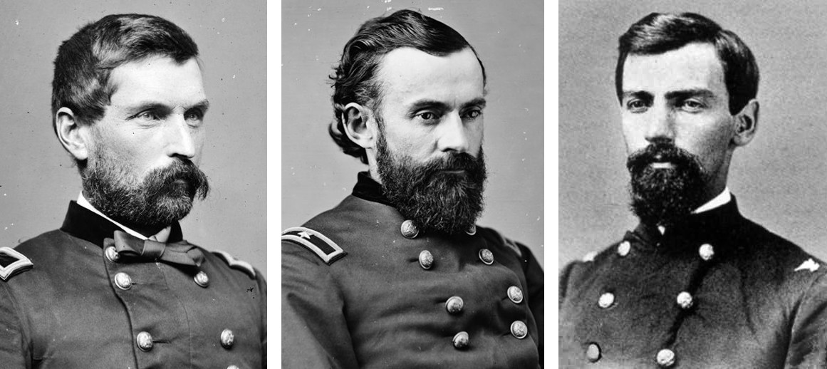 Brig. Gen. John Gibbon, Lt. Col. Edward Bragg of the 6th Wisconsin, and Major Rufus Dawes of the 6th Wisconsin.
