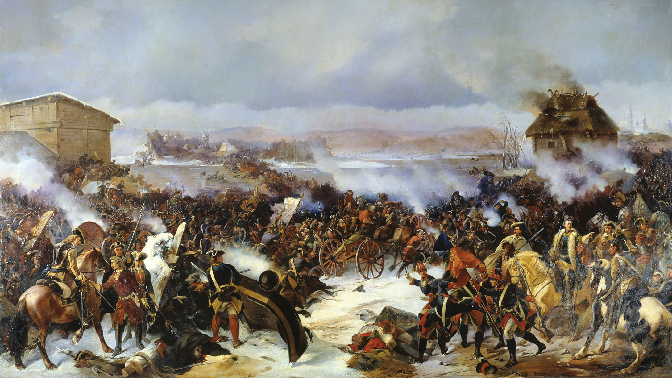 Charles XII crushed the Russians in November 1700 at Narva in Estonia; afterward, he marched against the Poles and Saxons.