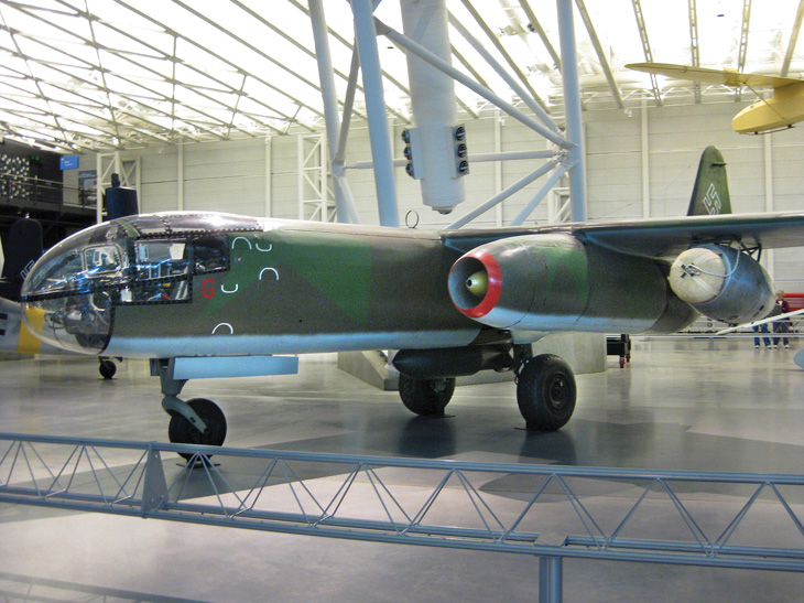 The museum has several rare warbirds, including this German Arado Ar 234 used as both a bomber and a reconnaissance plane in WWII. 