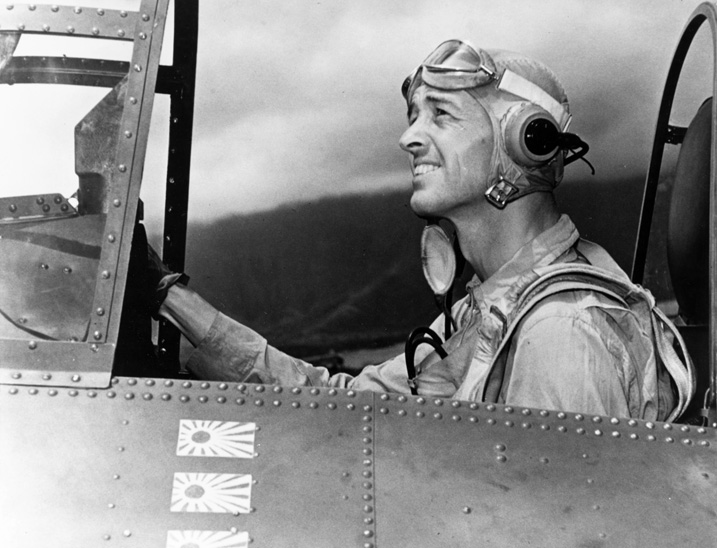 Lt. Comdr. John S. “Jimmy” Thach. He created the “Thach Weave” aerial combat maneuver that gave Wildcat pilots an advantage over the superior Japanese Zero fighters. 