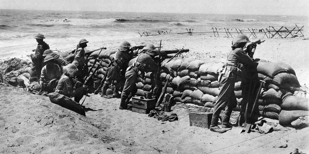 British riflemen practice their marksmanship near Arsuf in preparation for the showdown at Megiddo. 