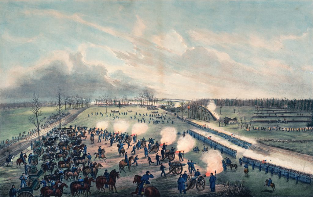 The Confederates began to lose momentum in the late morning as they assailed the fresh infantry of Maj. Gen. Lovell Rousseau’s division backed by a strong line of artillery along the Nashville & Chattanooga Railroad. 