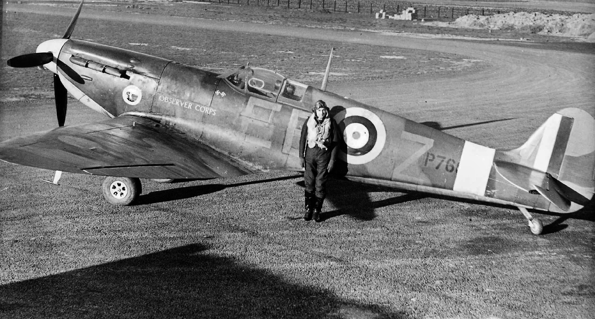 This Spitfire has been specially equipped with camera equipment to serve with the photoreconnaissance unit of RAF No. 41 Squadron. The Spitfire was ideal for photoreconnaissance because of its great speed and agility.