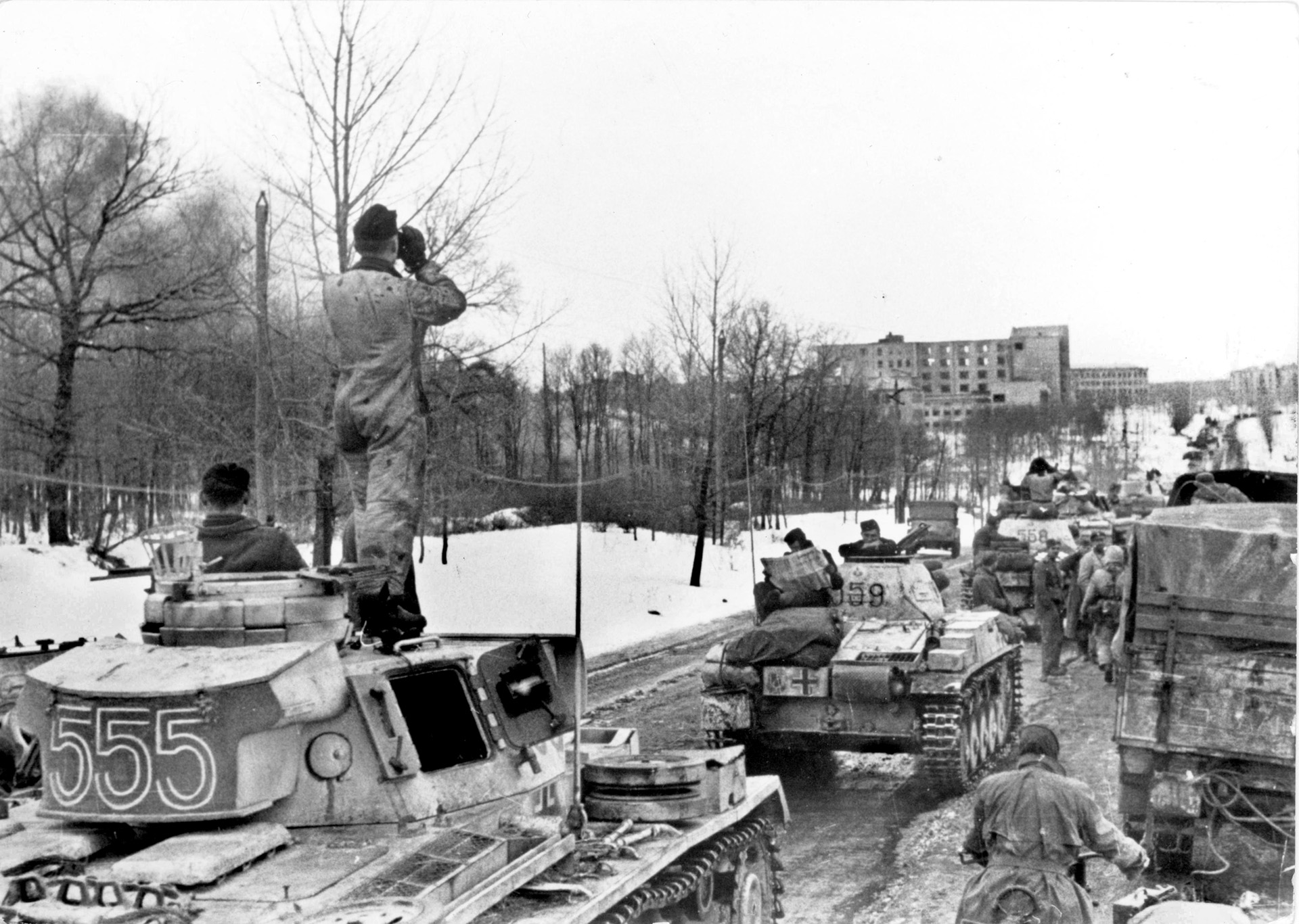 A battle group from Lt. Gen. Josef “Sepp” Dietrich’s  1st SS Panzer Division Leibstandarte Adolf Hitler fights its way into northern Kharkov. When the Soviet forces inside the city shifted north to block Dietrich’s advance, they unwittingly allowed the 2nd SS Panzer Division Das Reich to enter unopposed from the west. The Soviets withdrew on March 13.