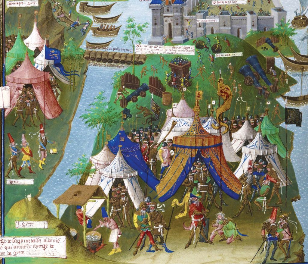 This colorful depiction of the fall of Constantinople appeared in Broquiere's 1455 travel book. Philip the Good persuaded Broquiere to record his travel experiences for posterity.