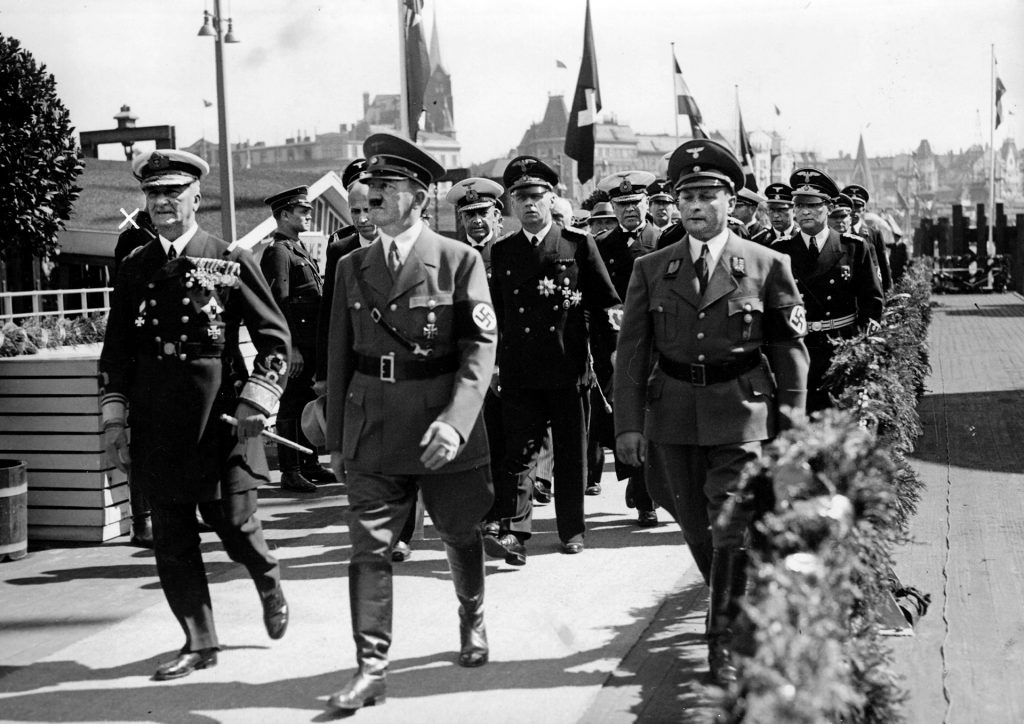 Admiral Miklos Horthy, left, photographed with Hitler and other high-ranking German leaders in 1938, when the Hungarian leader believed Germany would protect his country from Soviet aggression.