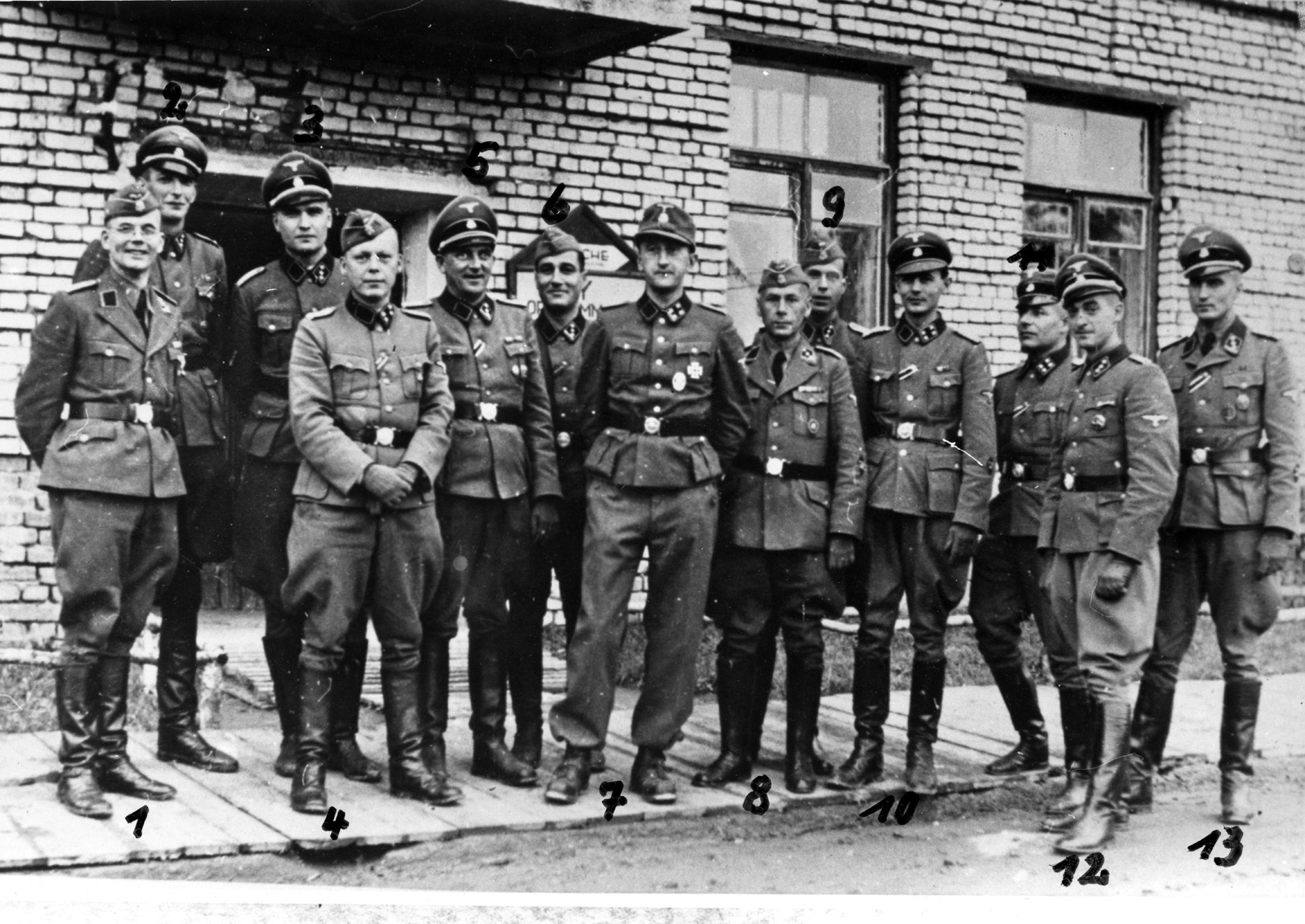 Officers of Einsatzgruppe A take a break from their murderous enterprise to pose for a picture in the USSR. 