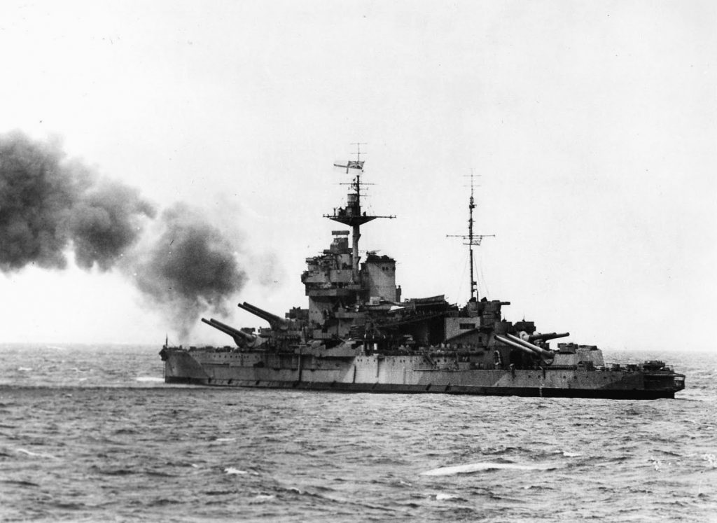 The aging battleship HMS Warspite, a veteran of World War I, still packed a heavy punch a generation later in the Mediterranean as the Royal Navy dueled with the Italian fleet for supremacy.