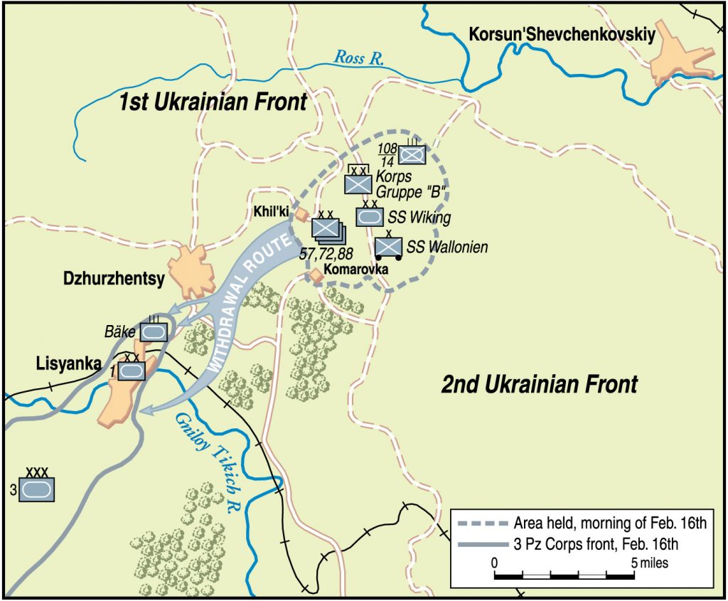 Surrounded by spearheads of the Red Army’s 1st and 2nd Ukrainian Fronts, elements of the III Panzer Corps moved to free their encircled comrades near Cherkassy.