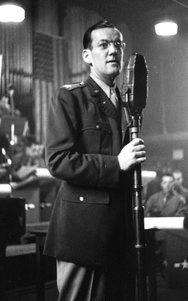 Glenn Miller posed for this publicity photo in uniform after entering military service.