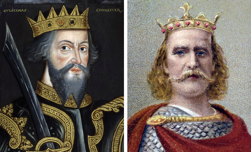 Duke William of Normandy (left) and King Harold Godwinson of England. William the Conqueror ruled England from 1066 to 1087.