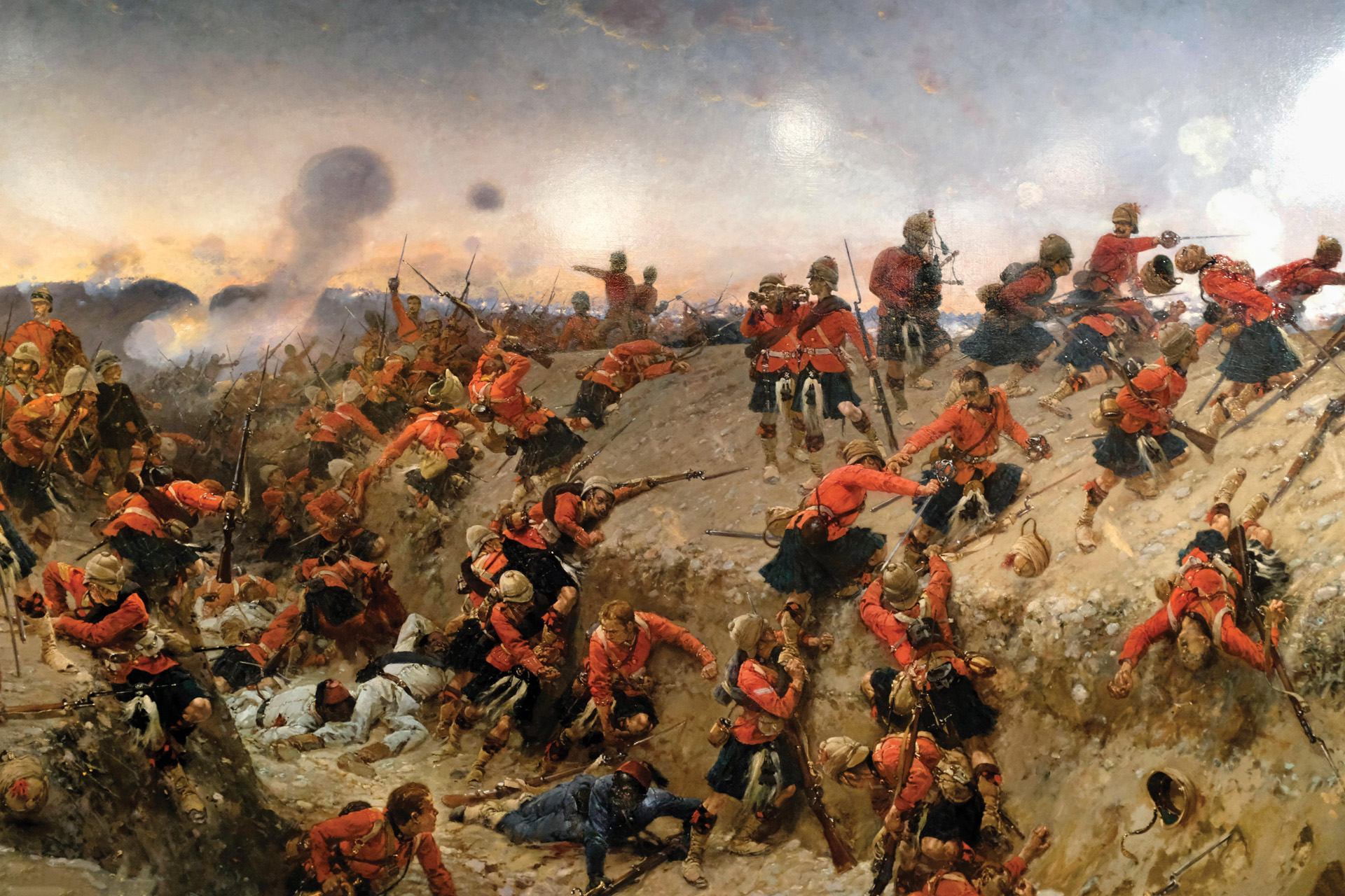 Soldiers of the 42nd Highland Regiment, known as the Black Watch, braved murderous fire in their assault on the entrenchments of the Egyptian national army.