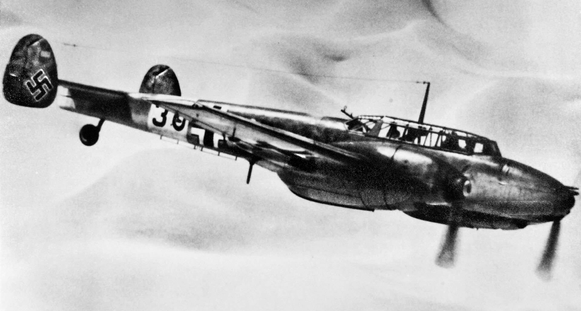 The twin-engine Bf 110 served with noteworthy success in the Luftwaffe's early campaigns in Poland, Norway, and France. 