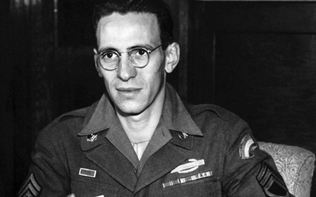 Pfc. Vito Bertoldo of the 1st Battalion, 242nd Infantry Regiment, held off a German attack on the battalion command post almost singlehandedly. A near-sighted cook, Bertoldo earned the Medal of Honor for his courageous defense.