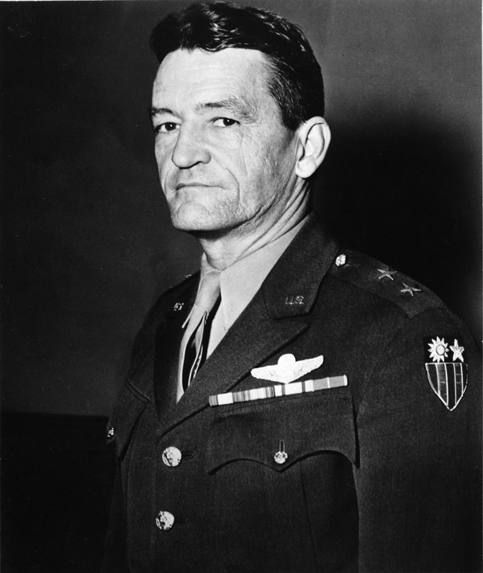 General Claire Chennault was the commander of the American Volunteer Group and later US air forces in China. He was a superb aerial tactician and developed effective methods for AVG pilots to nullify the Japanese Zero’s advantages. 